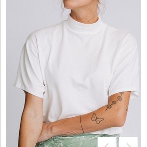 Clad and Cloth White Fresh Roses Top